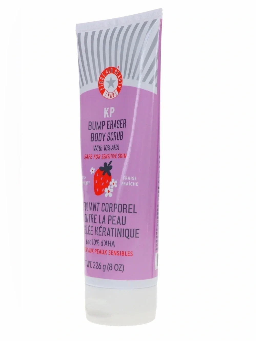 FIRST AID BEAUTY KP Bump Eraser Body Scrub  10% AHA Fresh Strawberry, NWT